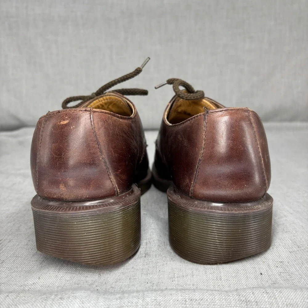 Vintage Dr Martens Oxford Brown Leather 3 Eye Made In England RARE Men Size 10